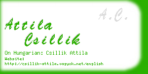attila csillik business card